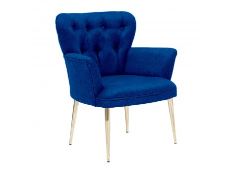 Atelier del Sofa Fotelja Paris Gold Metal Dark Blue