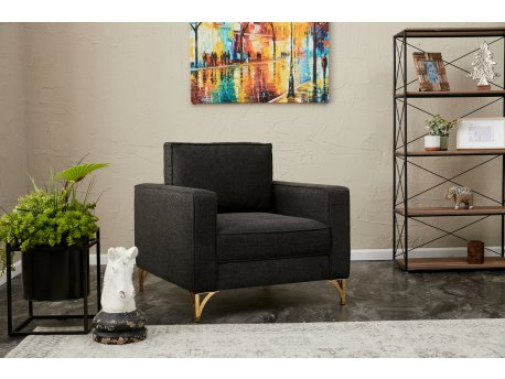 Atelier del Sofa Fotelja Berlin Anthracite Gold