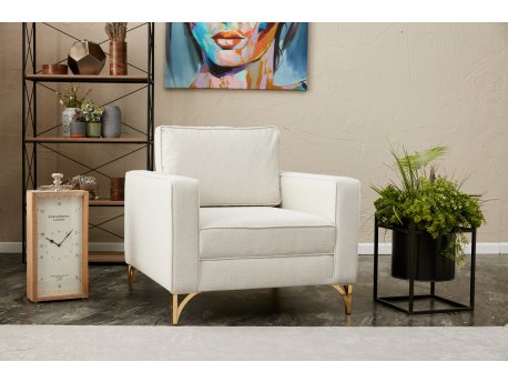 Atelier del Sofa Fotelja Berlin Cream Gold