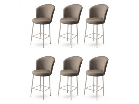 HANAH HOME Set 6 barskih stolica Alte Cappuccino Chrome
