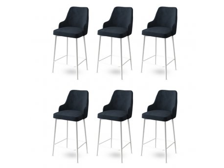 HANAH HOME Set 6 barskih stolica Enox Anthracite White