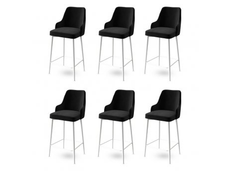 HANAH HOME Set 6 barskih stolica Enox Black White