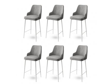 HANAH HOME Set 6 barskih stolica Enox Grey White