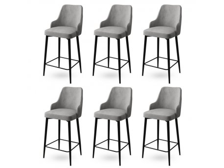 HANAH HOME Set 6 barskih stolica Enox Grey Black