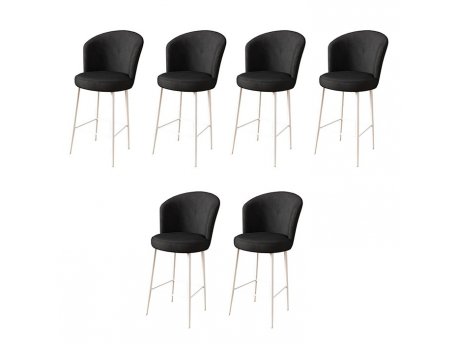 HANAH HOME Set 6 barskih stolica Alte Black White
