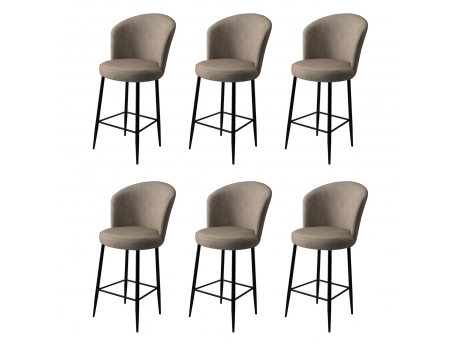 HANAH HOME Set 6 barskih stolica Alte Cappuccino Black