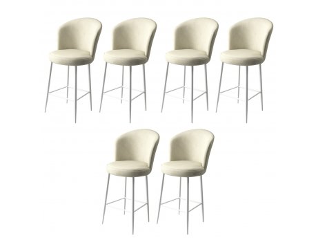 HANAH HOME Set 6 barskih stolica Alte Cream White