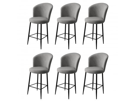 HANAH HOME Set 6 barskih stolica Alte Grey Black