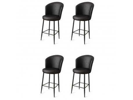 HANAH HOME Set 4 barske stolice Uras Black