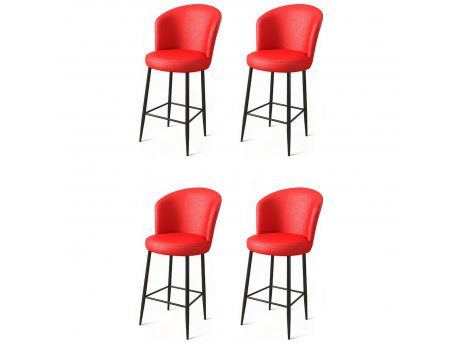 HANAH HOME Set 4 barske stolice Uras Red Black