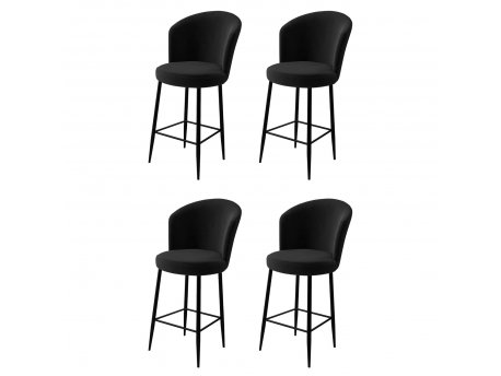 HANAH HOME Set 4 barske stolice Alte Black