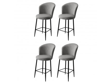 HANAH HOME Set 4 barske stolice Alte Grey Black