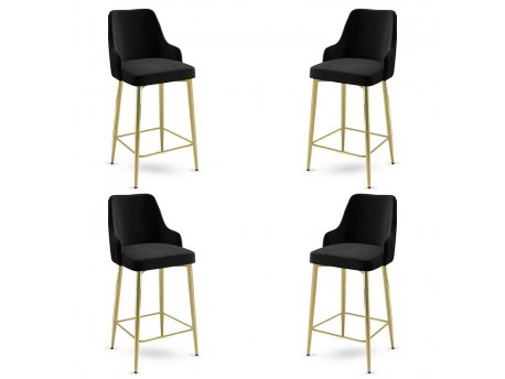HANAH HOME Set 4 barske stolice Enox Black Gold