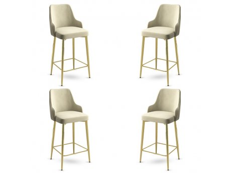 HANAH HOME Set 4 barske stolice Enox Cream Gold