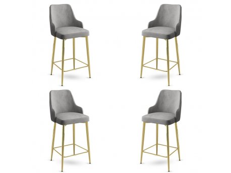HANAH HOME Set 4 barske stolice Enox Grey Gold