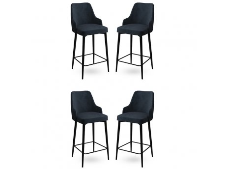 HANAH HOME Set 4 barske stolice Enox Anthracite Black