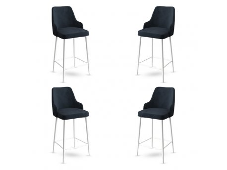 HANAH HOME Set 4 barske stolice Enox Anthracite White