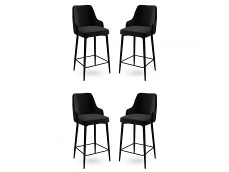 HANAH HOME Set 4 barske stolice Enox Black
