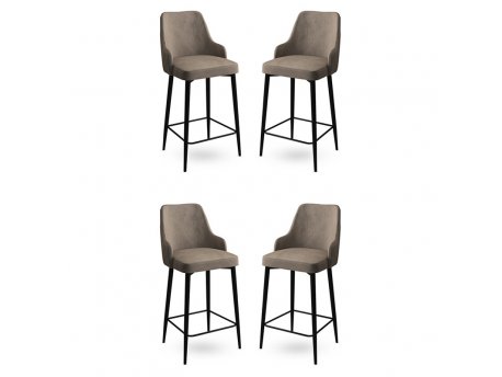 HANAH HOME Set 4 barske stolice Enox Cappuccino Black