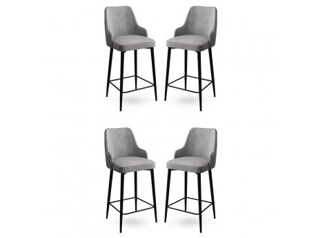 HANAH HOME Set 4 barske stolice Enox Grey Black