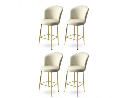 HANAH HOME Set 4 barske stolice Fora Cream Gold