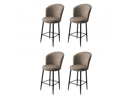 HANAH HOME Set 4 barske stolice Fora Cappuccino Black