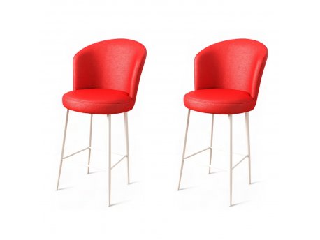 HANAH HOME Set 2 barske stolice Uras Red White