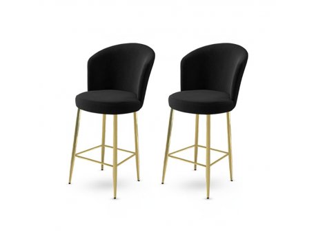 HANAH HOME Set 2 barske stolice Alte Black Gold