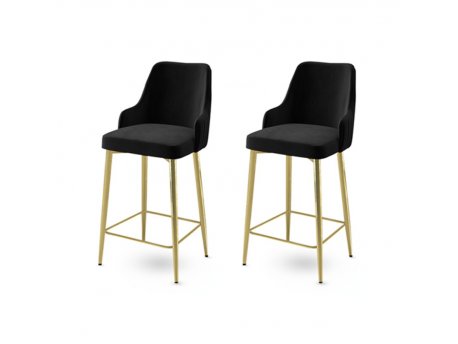 HANAH HOME Set 2 barske stolice Enox Black Gold