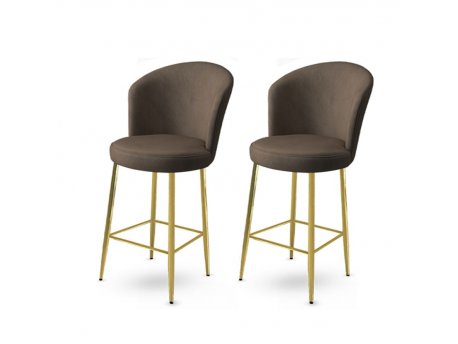 HANAH HOME Set 2 barske stolice Fora Anthracite Gold