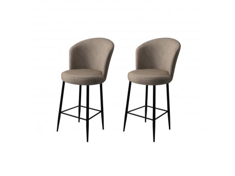 HANAH HOME Set 2 barske stolice Fora Cappuccino Black