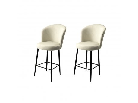 HANAH HOME Set 2 barske stolice Fora Cream Black