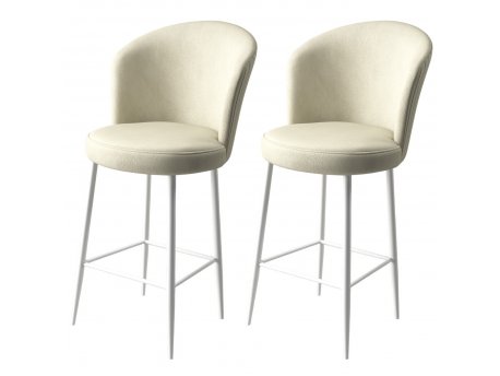 HANAH HOME Set 2 barske stolice Fora Cream White
