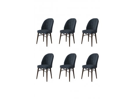 HANAH HOME Set 6 stolica Ritim Anthracite Brown