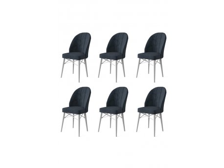 HANAH HOME Set 6 stolica Ritim Anthracite White