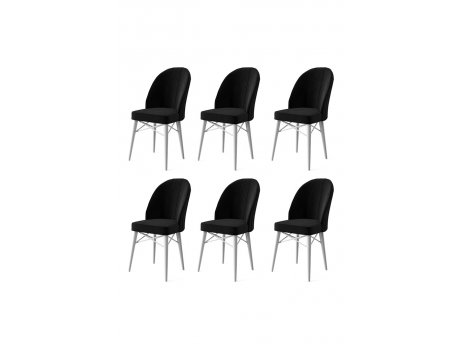 HANAH HOME Set 6 stolica Ritim Black White