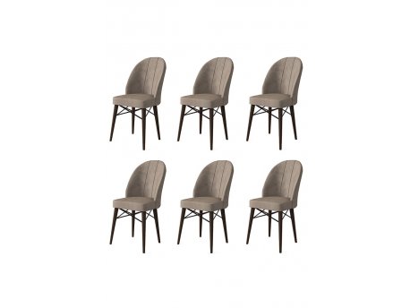 HANAH HOME Set 6 stolica Ritim Cappuccino Brown