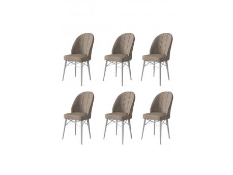 HANAH HOME Set 6 stolica Ritim Cappuccino White