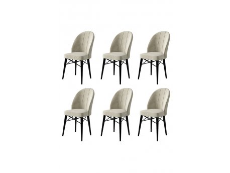 HANAH HOME Set 6 stolica Ritim Cream Black
