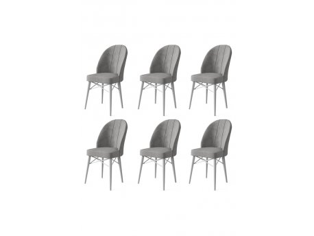 HANAH HOME Set 6 stolica Ritim Grey White