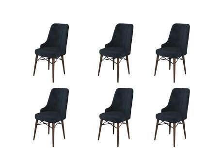 HANAH HOME Set 6 stolica Pare Anthracite Brown