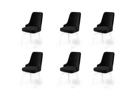 HANAH HOME Set 6 stolica Pare Black White