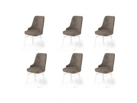 HANAH HOME Set 6 stolica Pare Cappuccino White