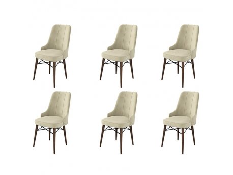 HANAH HOME Set 6 stolica Pare Cream Brown