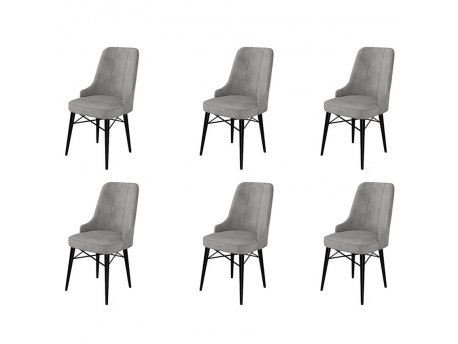 HANAH HOME Set 6 stolica Pare Grey Black