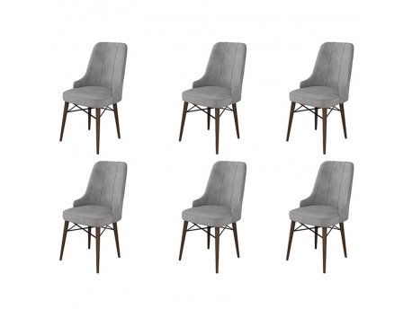HANAH HOME Set 6 stolica Pare Grey Brown