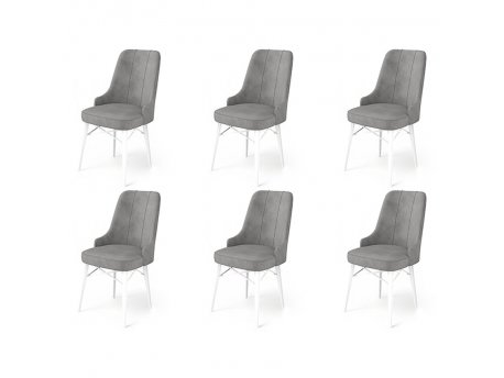 HANAH HOME Set 6 stolica Pare Grey White