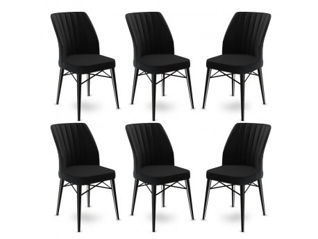 HANAH HOME Set 6 stolica Flex Black