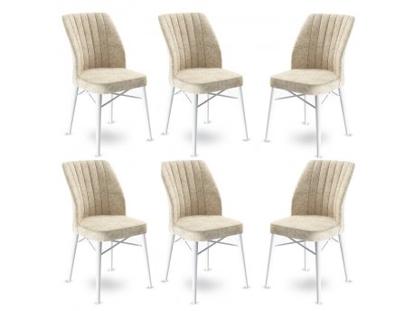 HANAH HOME Set 6 stolica Flex Cream White