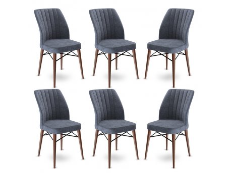 HANAH HOME Set 6 stolica Flex Fume Brown